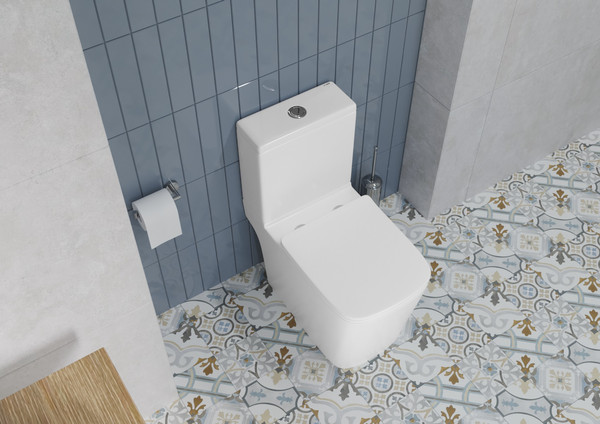 Изображение товара Унитаз напольный Lauter W09 P-TRAP 21900001 + гигиенический душ Sano 21LT1293MW (горизонтальный выпуск)