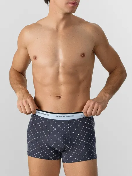 Изображение товара Комплект мужских трусов Mark Formelle 411228-2 (р.86-96, узор сетка на темно-сером/черный)