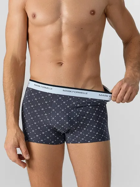 Изображение товара Комплект мужских трусов Mark Formelle 411228-2 (р.86-96, узор сетка на темно-сером/черный)