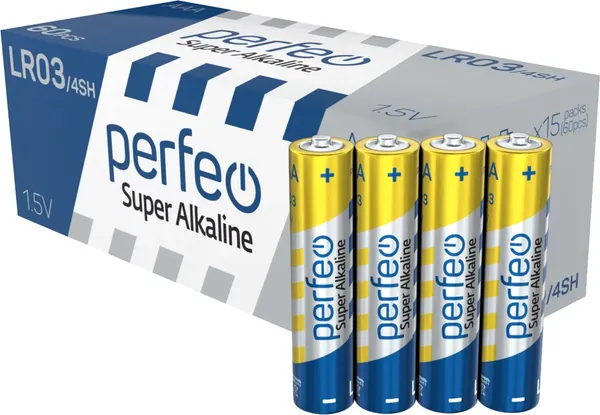 Изображение товара Комплект батареек Perfeo Super Alkaline PF LR03/4SH