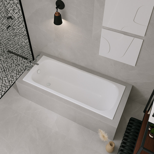 Изображение товара Ванна стальная Lauter Brio 160 / 21S1600 + сифон 21Y31002 (с ножками)