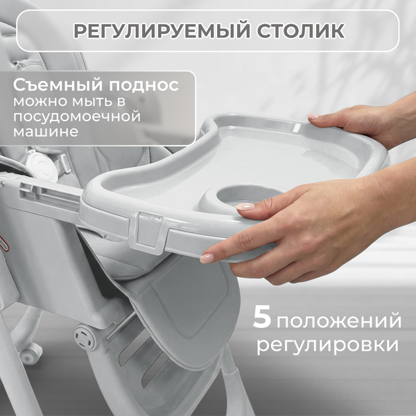 Изображение товара Стульчик для кормления Bubago Aurora BG 198-1 (серый)