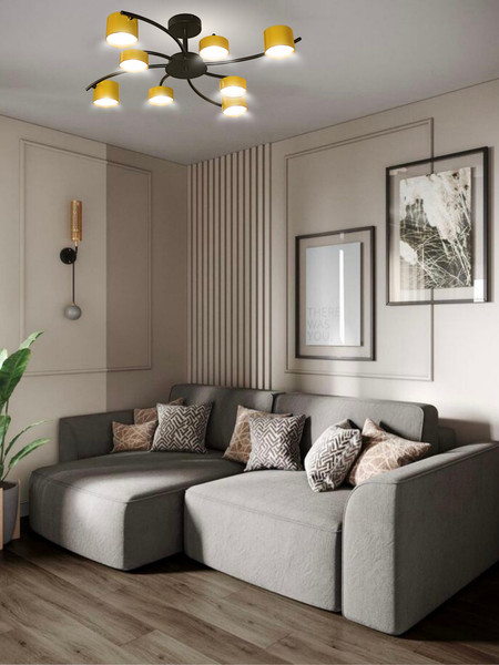 Изображение товара Люстра Aitin-Pro F60134/8 (черный/золото)