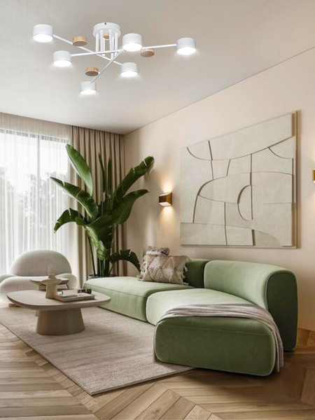 Изображение товара Люстра Aitin-Pro X1006/6 (белый/дерево)