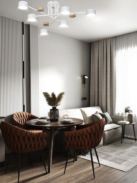 Изображение товара Люстра Aitin-Pro X1006/6 (белый/дерево)