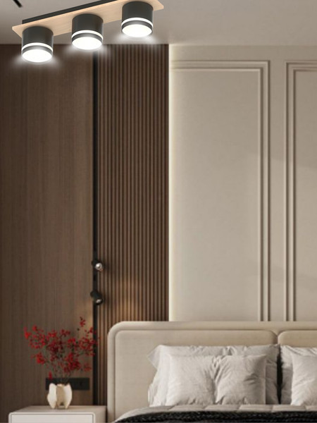 Изображение товара Люстра Aitin-Pro X4516/3 (черный/дерево)