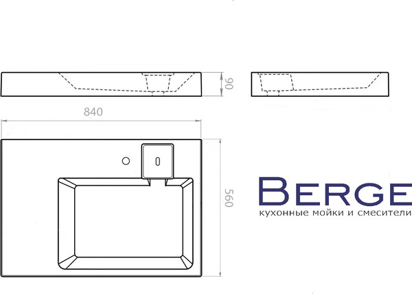 Изображение товара Умывальник Berge BRS-8055 Lux (левый, белый)