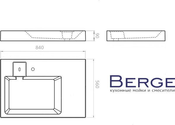 Изображение товара Умывальник Berge BRS-8055 Lux (правый, белый)