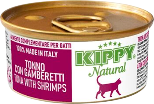 Изображение товара Влажный корм для кошек Kippy Natural для всех пород с тунцом/креветками (70г)