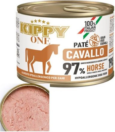 Изображение товара Влажный корм для собак Kippy One Monoprotein Hyppoallergenic для всех пород Конина (200г)