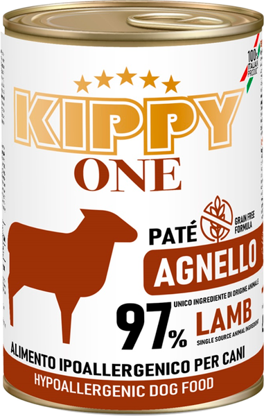 Изображение товара Влажный корм для собак Kippy One Monoprotein Hyppoallergenic для всех пород Ягненок (400г)