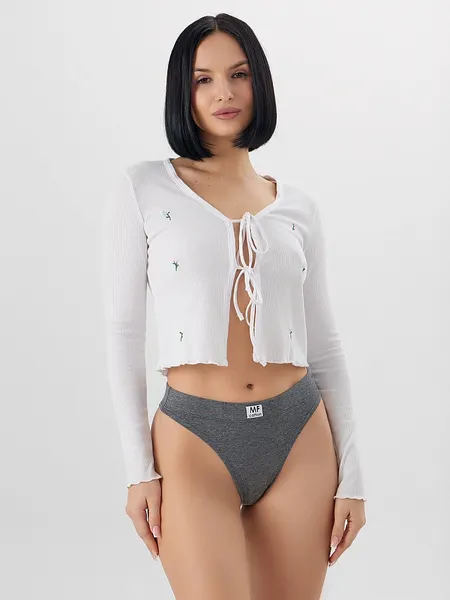 Изображение товара Комплект женских трусов Mark Formelle 412543-3 (р.102, темно-серый меланж 4348-F/черный/декор)