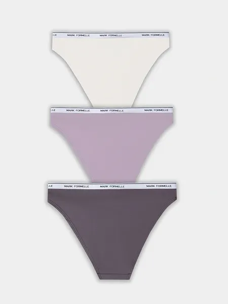 Изображение товара Комплект женских трусов Mark Formelle 412574-1-3 (р.90, молочный/морской туман/макадамия)