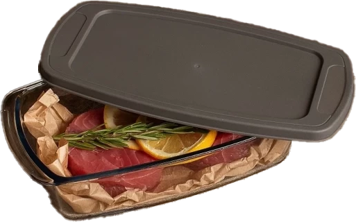 Изображение товара Форма для запекания No Brand Из жаропрочного стекла (с крышкой, 1.5л)