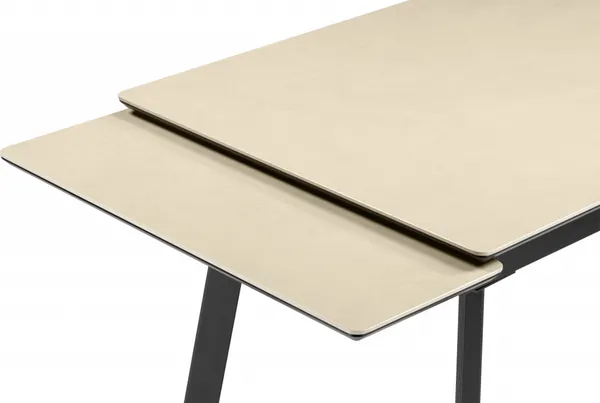 Изображение товара Обеденный стол Notta Норман 120-180х80 (okara light yellow/черный)