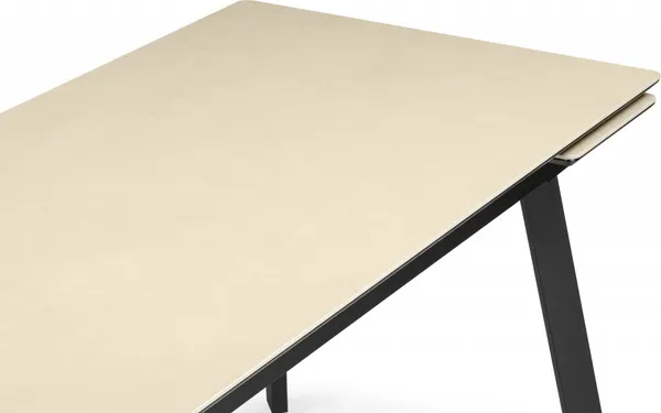 Изображение товара Обеденный стол Notta Норман 120-180х80 (okara light yellow/черный)