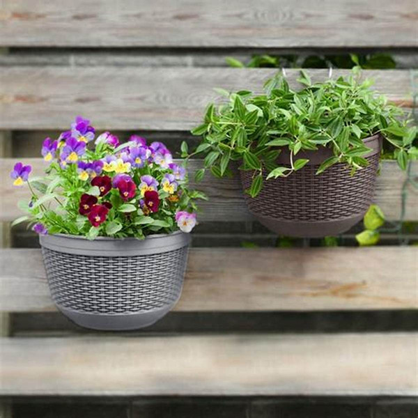 Изображение товара Вазон BOTANICA Ratan настенное (25x15x16.5см, серый)