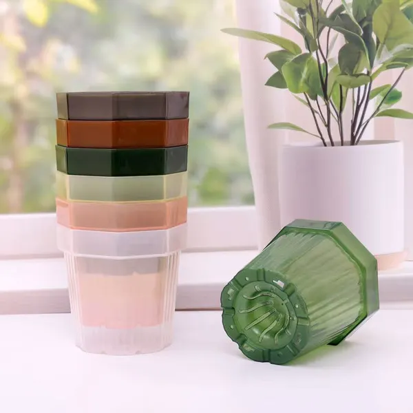 Изображение товара Вазон BOTANICA Glass с поддоном (12x12см, серый)