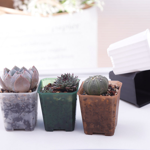 Изображение товара Набор вазонов BOTANICA Compact квадратный (7x8см, зеленый)