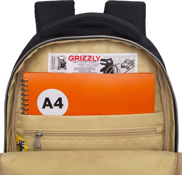 Изображение товара Школьный рюкзак Grizzly RG-660-4 (черный/золотой)