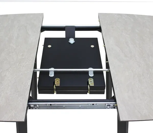 Изображение товара Обеденный стол Виста Милан-4-HPL 80х80-110 ВС/450 (камень бежевый/муар черный)