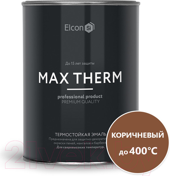 Изображение товара Эмаль Elcon Термостойкая до 400C (800г, коричневый)