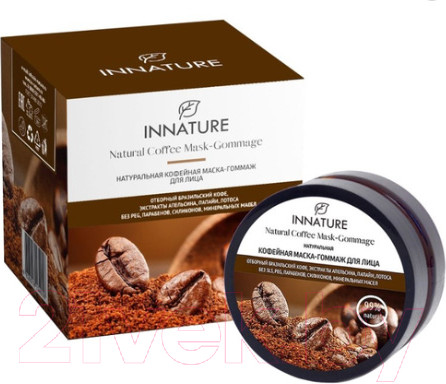 Изображение товара Маска для лица кремовая Innature Гоммаж кофейная натуральная (50мл)