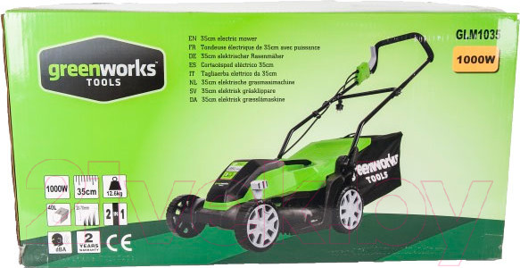 Изображение товара Газонокосилка электрическая Greenworks GLM1035 (2505107)