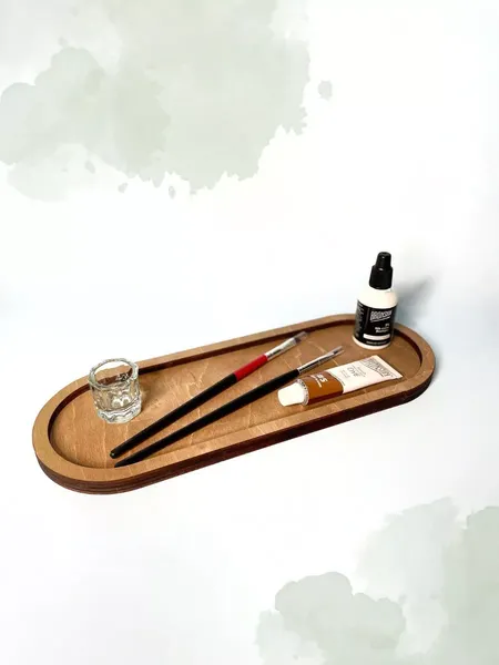 Изображение товара Набор декоративных блюд ОМурМебель Декоративные овальные (2шт, коричневый)