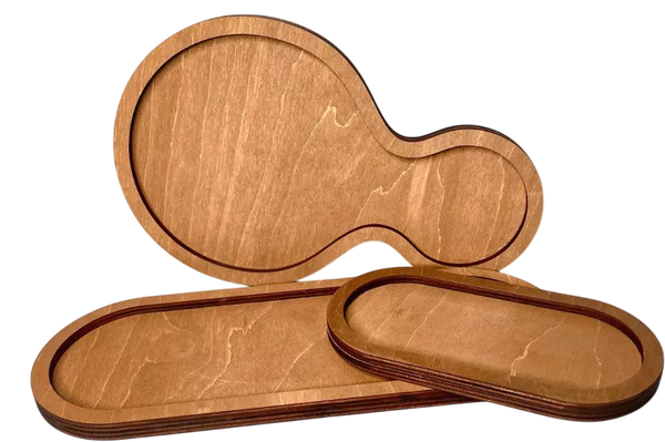 Изображение товара Набор декоративных блюд ОМурМебель Декоративные овальные (3шт, коричневый)