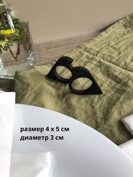Изображение товара Набор колец для салфеток ОМурМебель Воробей черный (12шт)
