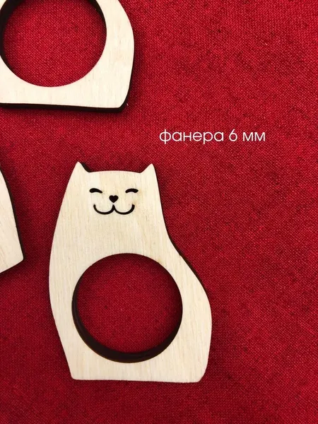 Изображение товара Набор колец для салфеток ОМурМебель Котик (6шт, бежевый)