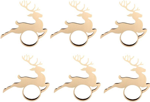 Изображение товара Набор колец для салфеток ОМурМебель Летящий олень (6шт, бежевый)