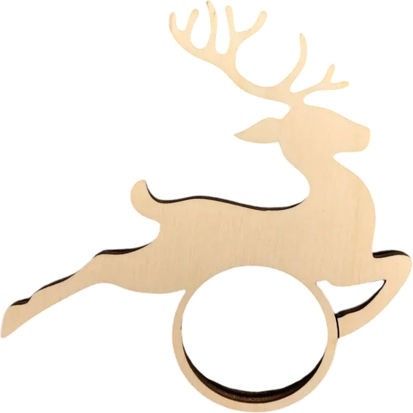 Изображение товара Набор колец для салфеток ОМурМебель Летящий олень (6шт, бежевый)