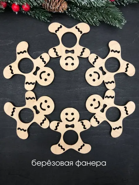 Изображение товара Набор колец для салфеток ОМурМебель Пряничный человечек (6шт)