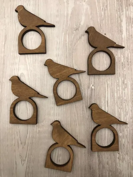 Изображение товара Набор колец для салфеток ОМурМебель Птичка (6шт)