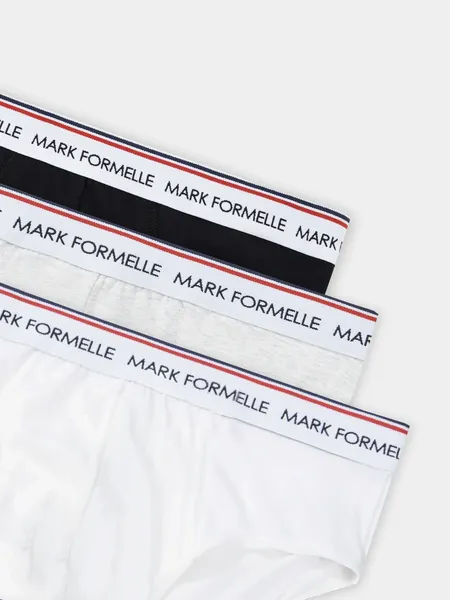 Изображение товара Комплект мужских трусов Mark Formelle 411170-3 (р.106-116, белый/серый меланж 4306-А/черный-1)