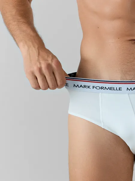 Изображение товара Комплект мужских трусов Mark Formelle 411170-3 (р.106-116, белый/серый меланж 4306-А/черный-1)