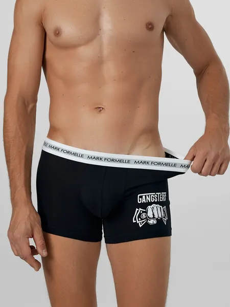 Изображение товара Комплект мужских трусов Mark Formelle 411221-2 (р.82-92, черный/пистолеты и деньги на черном)
