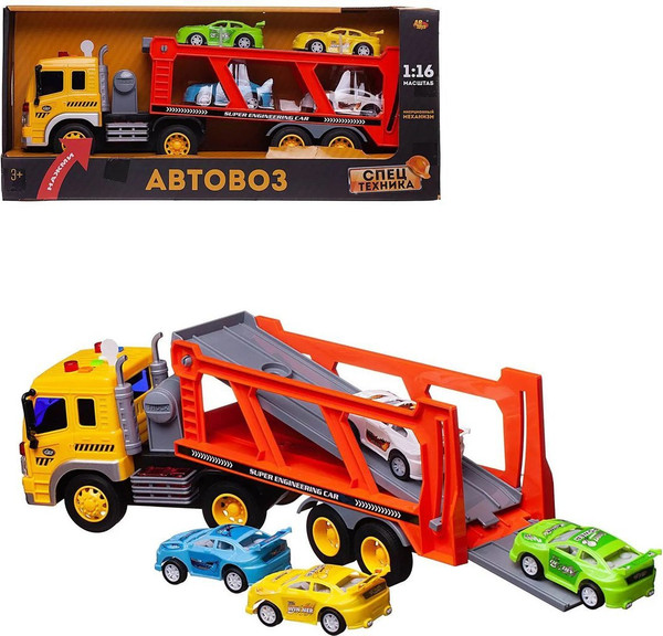 Изображение товара Набор игрушечных автомобилей Наша игрушка Автовоз-трейлер / C-00502