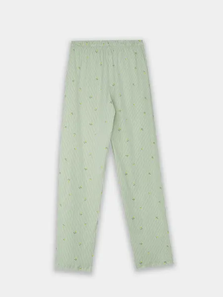 Изображение товара Штаны домашние Mark Formelle 532495 (р.164/170-106, цветы на зеленой полоске)