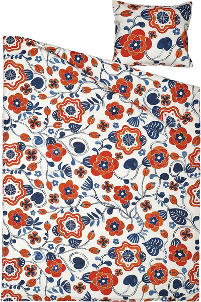 Изображение товара Пододеяльник с наволочками Ikea Канонвиска 506.140.25 (белый, с разноцветным/цветочный узор)