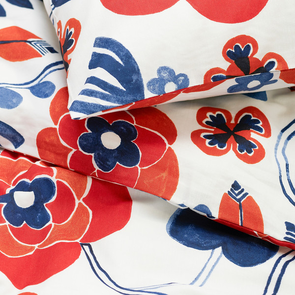 Изображение товара Пододеяльник с наволочками Ikea Канонвиска 506.140.25 (белый, с разноцветным/цветочный узор)