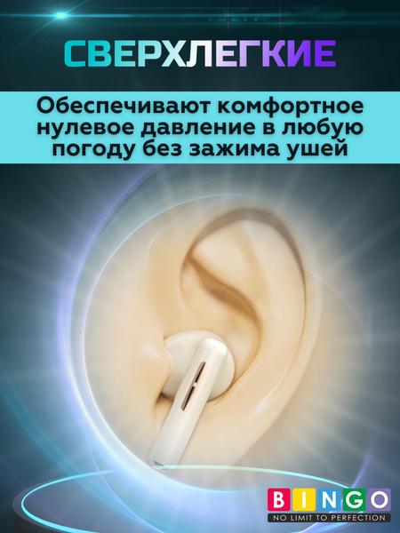 Изображение товара Беспроводные наушники Bingo V12 (белый)