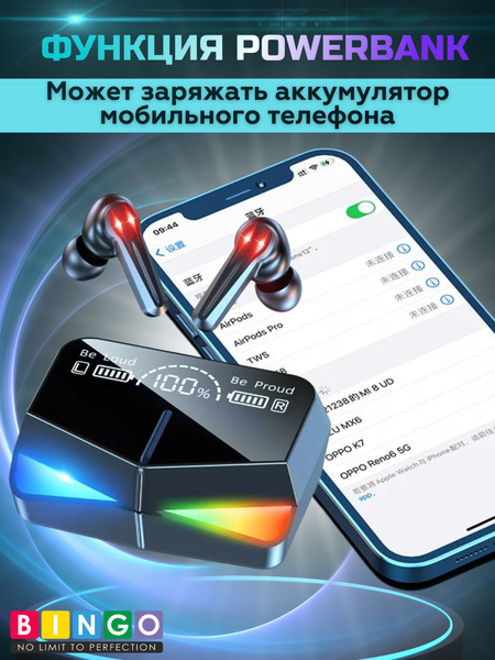 Изображение товара Беспроводные наушники Bingo M28 (черный)