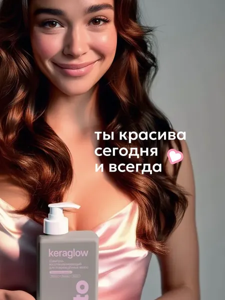 Изображение товара Шампунь для волос Likato Professional Keraglow для поврежденных волос с кератином (1л)