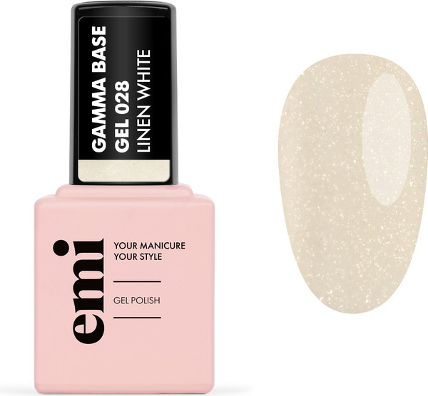 Изображение товара База для гель-лака E.Mi E.MiLac Gamma Base Gel №028 Linen white (15мл)