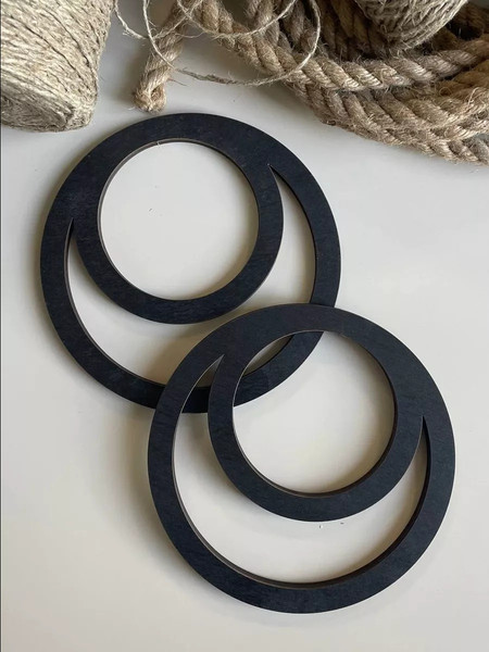 Изображение товара Набор ручек для сумки ОМурМебель Острый овал и двойной круг (черный)