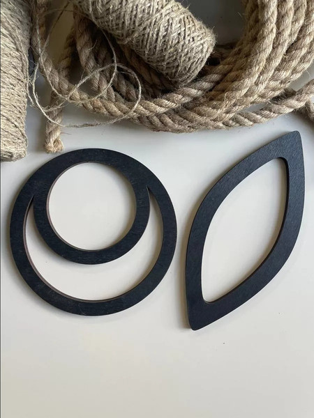 Изображение товара Набор ручек для сумки ОМурМебель Острый овал и двойной круг (черный)