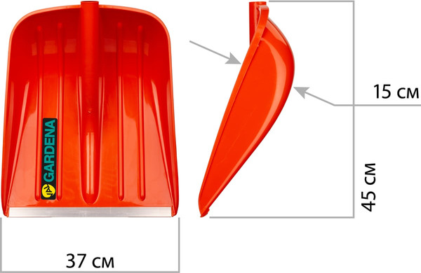 Изображение товара Лопата для уборки снега Gardena Val / 78107 (370х400мм, с черенком)